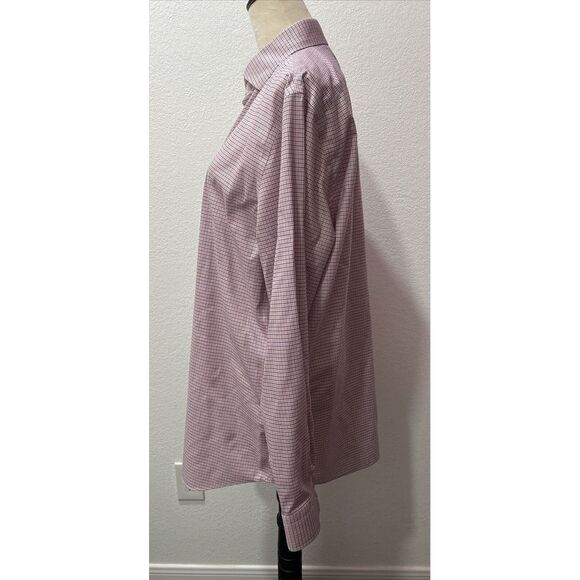 Banana Republic Men's Standard Fit Soft Wash Pink Check Shirt Large - Picture 2 of 6